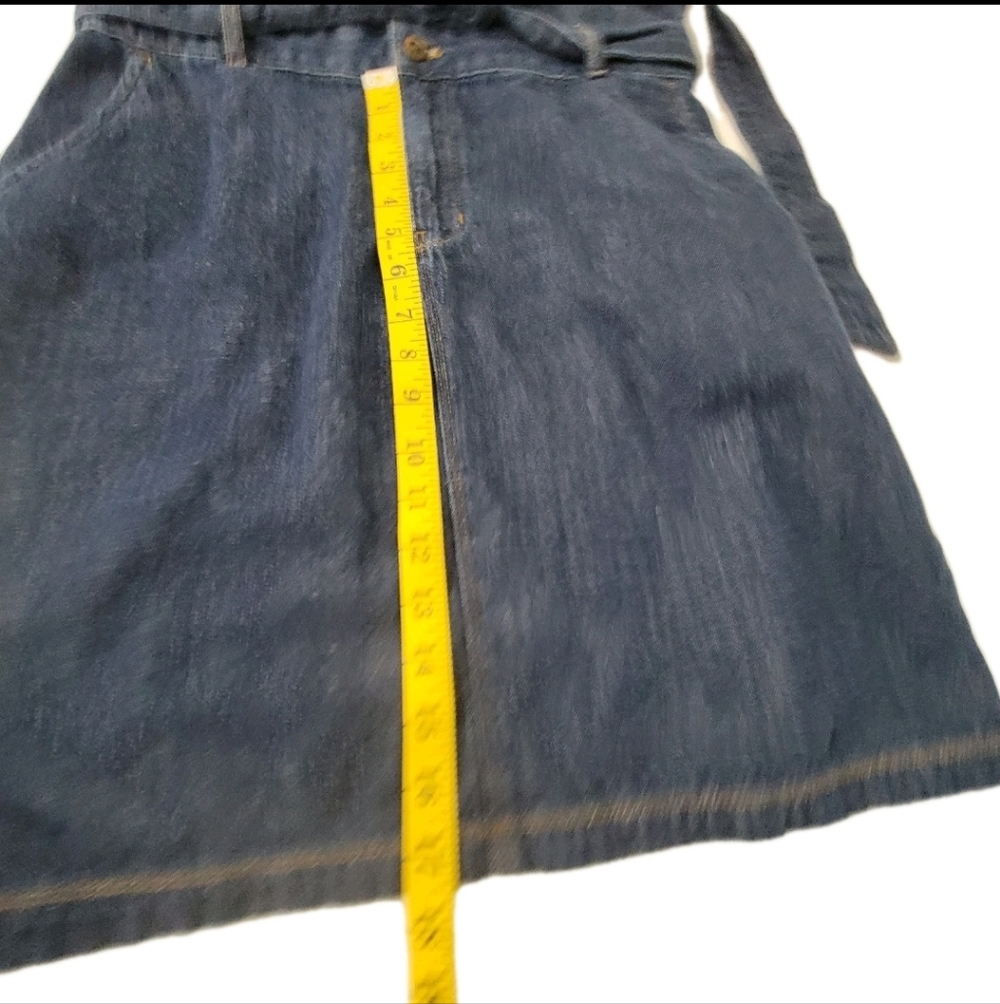 J. Crew Womens Utility Denim Belted Mini Dress Size 6 EUC Costal Cowgirl Classic - Picture 11 of 12